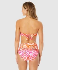 Anne Cole Womens Tie Dyed Foulard Bandeau Bikini Top Convertible Bottoms