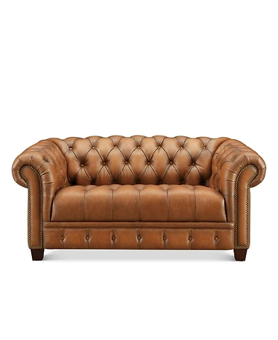 Hydeline York 70" Top Grain Leather Loveseat