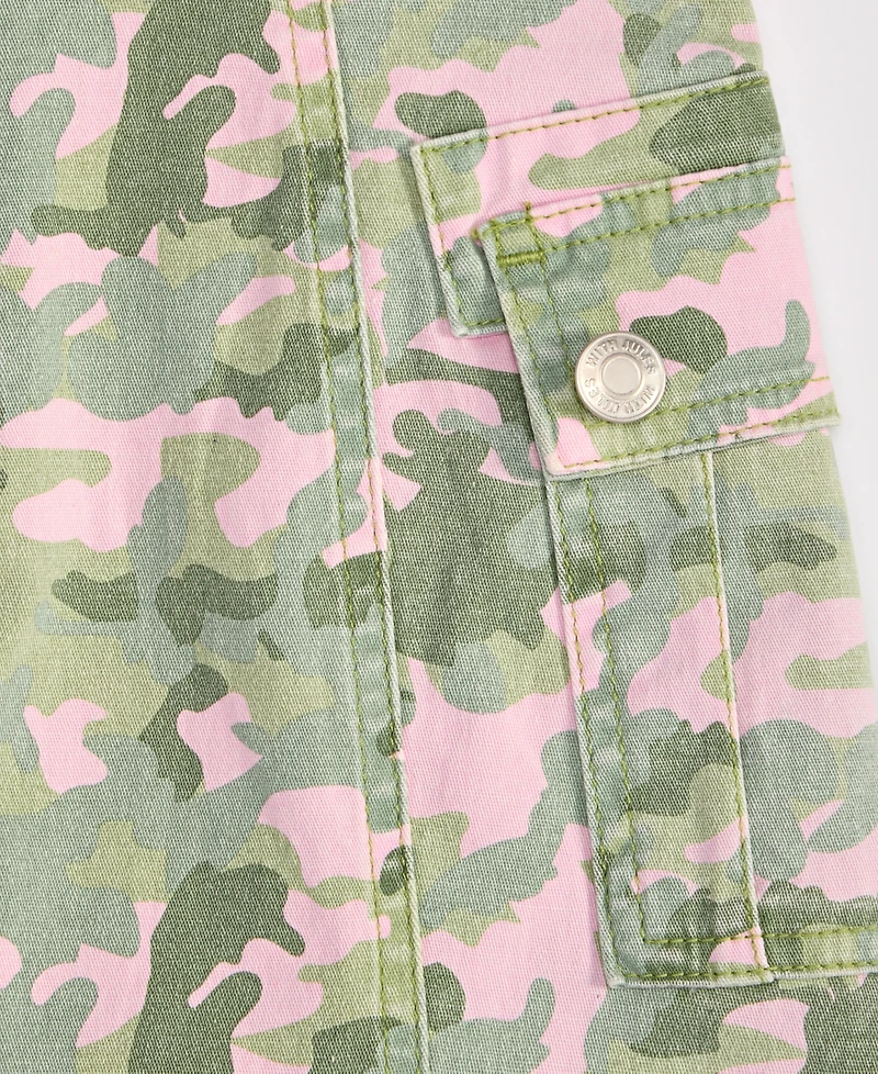 With Jules Big Girls Printed Cotton Cargo Skort
