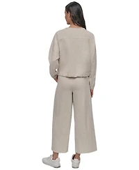 Dkny Women's Tie Front Slub Pullover Top