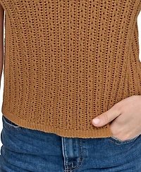 Dkny Jeans Women's Lacey Stitch Collared Sleeveless Sweater - WSK