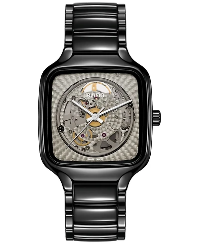 Rado Unisex Swiss Automatic True Square x Kunihiko Morinaga Special Edition Black Ceramic Bracelet Watch 38mm