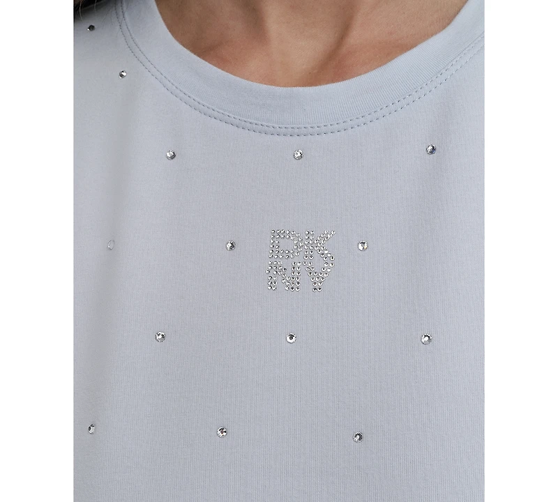 Dkny Jeans Women's Rhinestones Crewneck T-Shirt