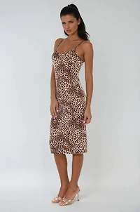 Bebe Women's Printed Dty Slip Midi Dress