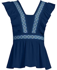 Lands' End Women's Lightweight Jersey Ruffle Peplum Top