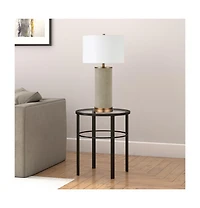 Glass Top Round End Table – Sturdy Steel Base for a Chic Industrial Look