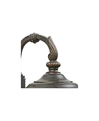 John Timberland Bellagio Vintage Outdoor Wall Light Fixtures Set of 2 Veranda Bronze Downbridge 16 1/2" Champagne Hammered Glass for Post Exterio