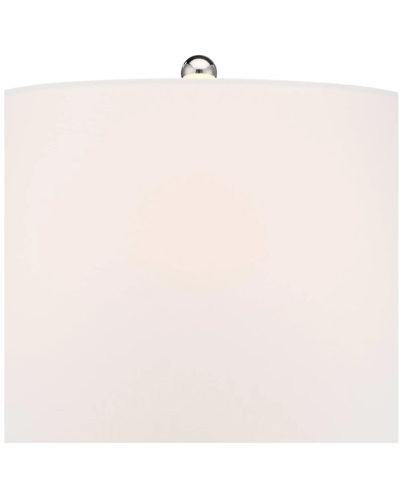 360 Lighting Coastal Table Lamps 26" High Set of 2 Clear Glass Fillable Steel White Tapered Shade for Living Room Family Bedroom Bedside