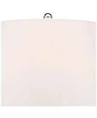 360 Lighting Coastal Table Lamps 26" High Set of 2 Clear Glass Fillable Steel White Tapered Shade for Living Room Family Bedroom Bedside