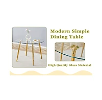 Streamdale Glass Table & 6 Pu Leather Chairs - Modern & Luxurious