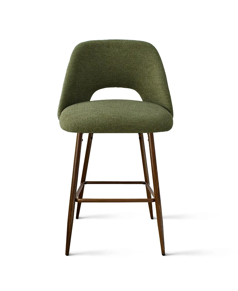 Set of 4 Counter Height Stools, Modern Kitchen Island Chairs with Walnut Metal Legs-Maison Boucle