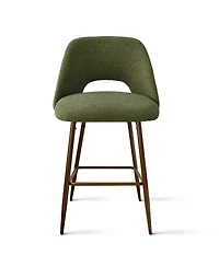 Set of 4 Counter Height Stools, Modern Kitchen Island Chairs with Walnut Metal Legs-Maison Boucle