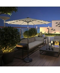 10 Feet Outdoor Patio Umbrella with Bright Solar Led Lights
