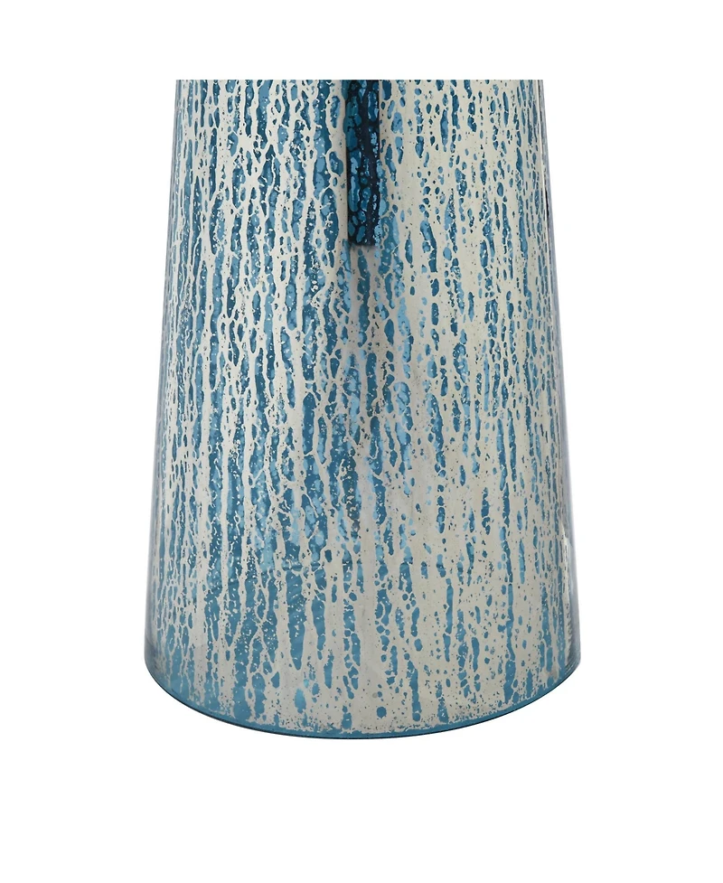 360 Lighting Marcus Modern Table Lamps 30" Tall Set of 2 Mercury Glass Column White Drum Shade for Bedroom Living Room Bedside Nightstand Office