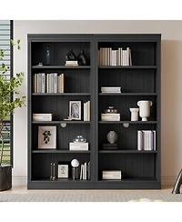 Streamdale 83" Tall 5-Tier Bookcase with Light & Adjustable Shelves