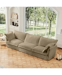 Streamdale Camel Corduroy 3-Seater Slipcovered Sofa