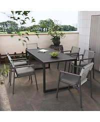 Streamdale Outdoor Aluminum + Rope Dining Chair Set with Cushion (2)