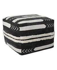 18" Black 100% Cotton Ottoman