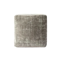 18" Grey Polyester Blend Ottoman
