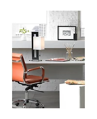 360 Lighting Floating Square 20 1/2" High Small Modern Accent Table Lamps Set of 2 Pull Chain Black Finish Living Room Bedroom