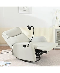 360° Swivel Rocking Recliner Chair with Padded Backrest for Nursery
