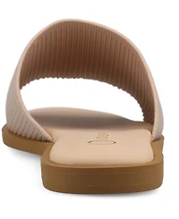 Journee Collection Women's Prisilla Single Band Slide Flat Sandals