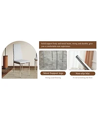 Streamdale 55" Dining Table & 6 Light Gray Chairs - Minimalist Style