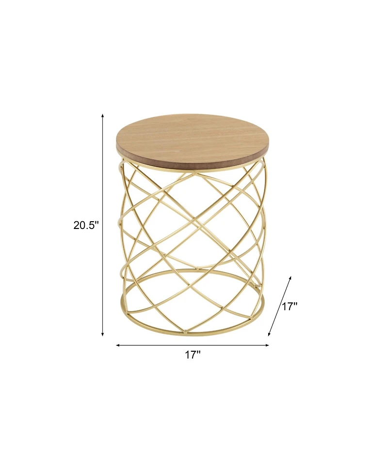 Streamdale Golden Side table (Mdf Top+ Metal Frame)