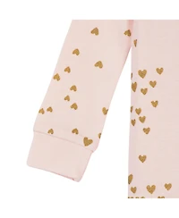 Gerber Baby Girls 2-Pack Snug Fit Footed Cotton Pajamas, Love, 0-3 Months