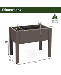 53L Raised Bed Grow Box Self-Watering Planter Box Stand with Water Level Monitor