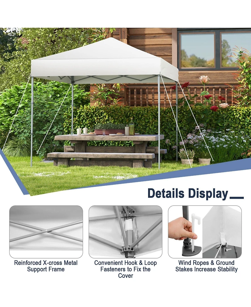 6.6 x 6.6 Feet Outdoor Pop-up Canopy Tent with Upf 50+ Sun Protection