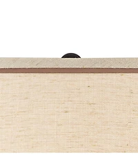 Brighton Rustic Traditional Farmhouse Table Lamps 27.25" Tall Set of 2 Hammered Bronze Metal Pot Beige Fabric Drum Shade for Living Room Bedroom