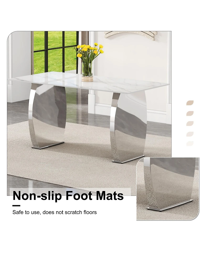 Snow Mountain White Sintered Stone Dining Set