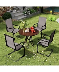Set of 2 Patio Chairs with Quick-drying and Breathable Fabric for Backyard-Gray