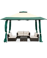 13 Feet x 13 Feet Pop Up Canopy Tent Instant Outdoor Folding Canopy Shelter-Green