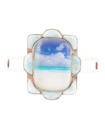 Barse Scenic Beach Blue Larimar and Sterling Silver Cuff Bracelet