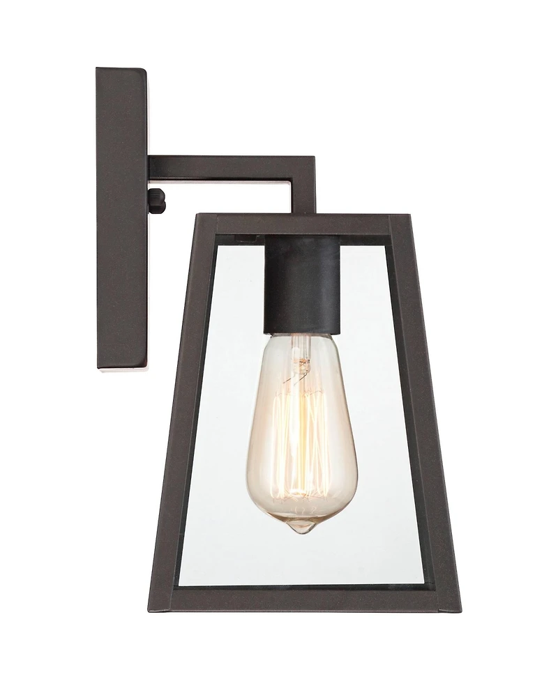John Timberland Arrington Modern Outdoor Wall Lights Fixtures Set of 2 Mystic Black 10 3/4" Clear Glass for Exterior Barn Deck House Porch Yard P