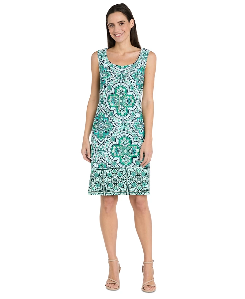 R & M Richards Women's Drape-Front Jacket and Necklace Dress Set