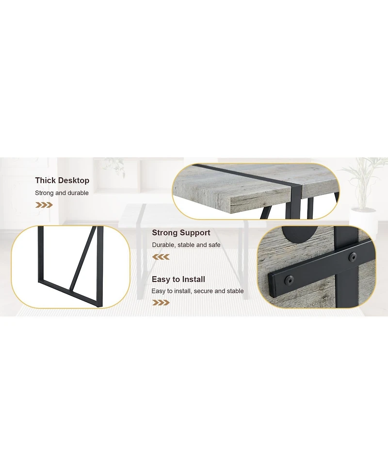 Streamdale Grey Marble Table & 6 Pu Chairs