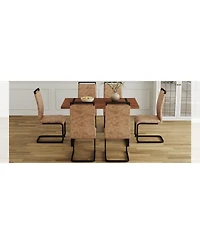 Streamdale Retro Dining Table & 6 Chairs - Minimalist Style