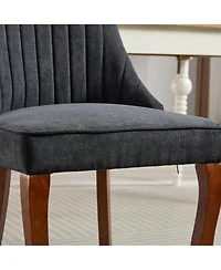 Streamdale Rayon Linen Dining Chairs, Set of 2 (Black