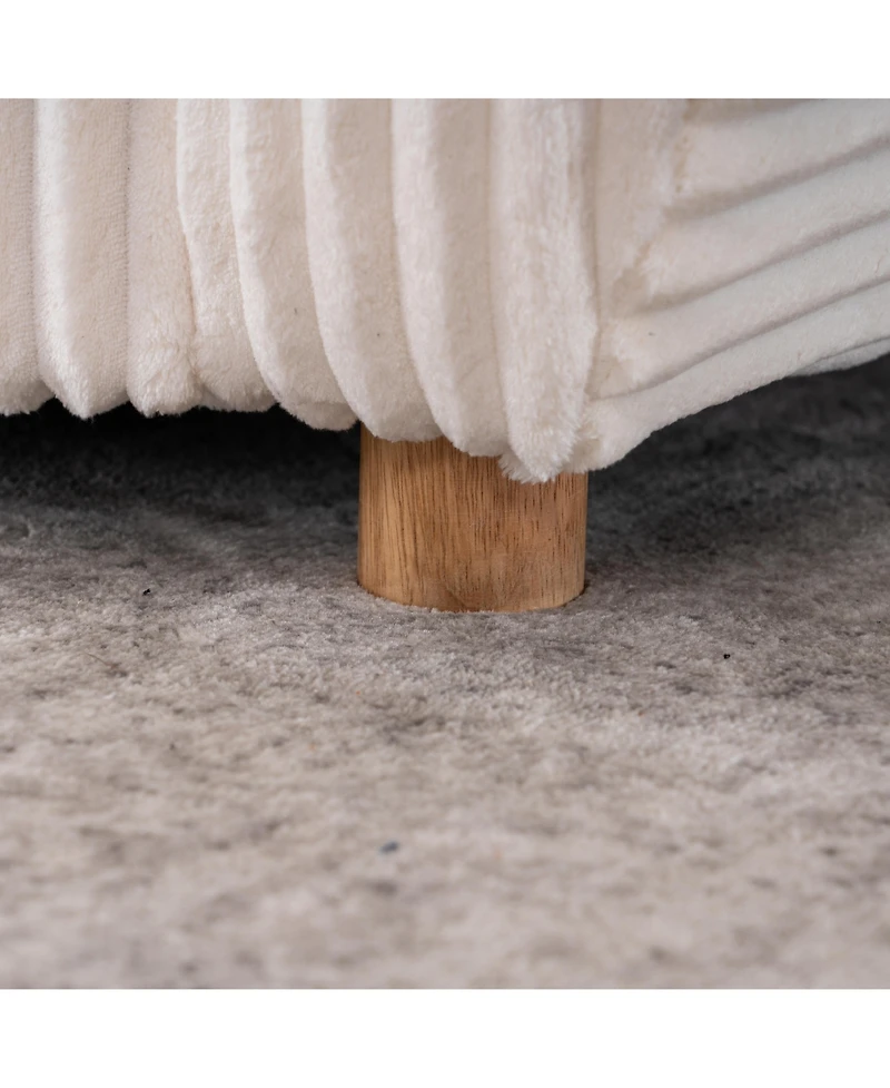 Streamdale 84" White Corduroy Sofa Couch