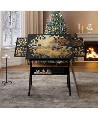 Streamdale Jigsaw Puzzle Table Board 1500pc w/ 4 Drawers (Black)