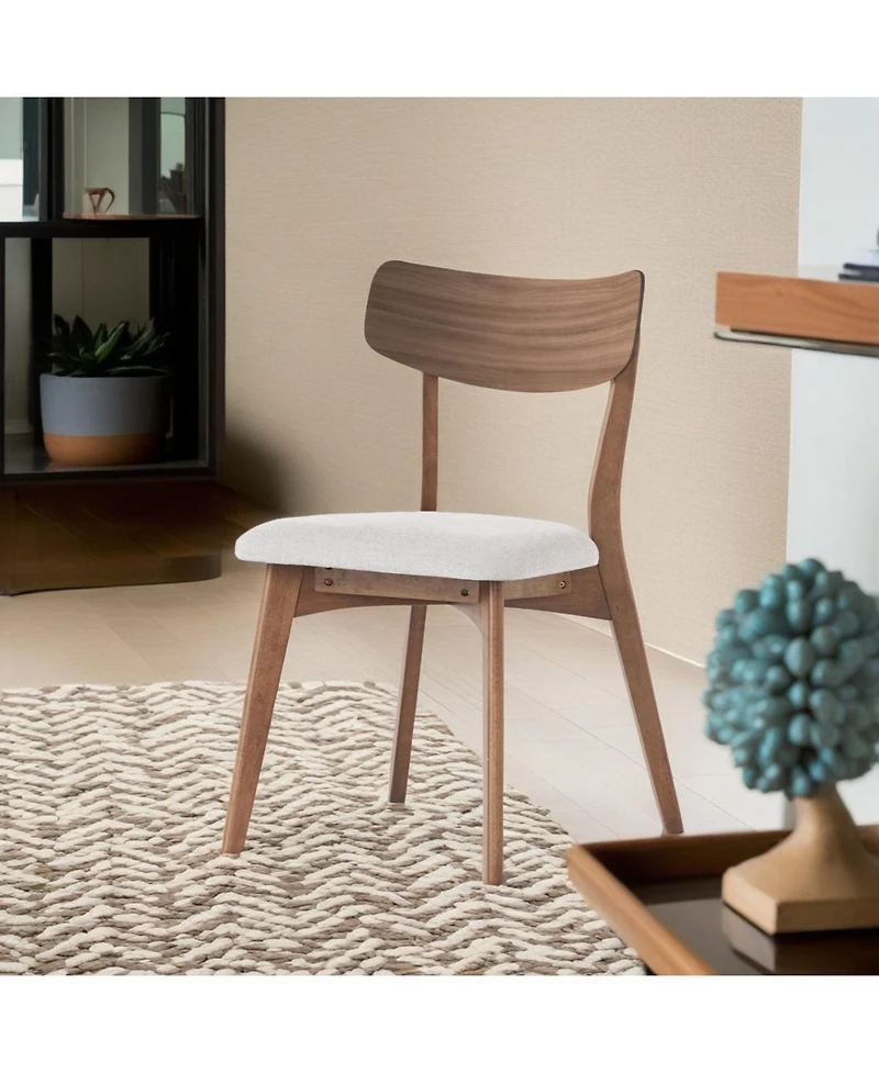 Streamdale Mid-Century Upholstered Dining Chairs (Set of 2) - Light Beige