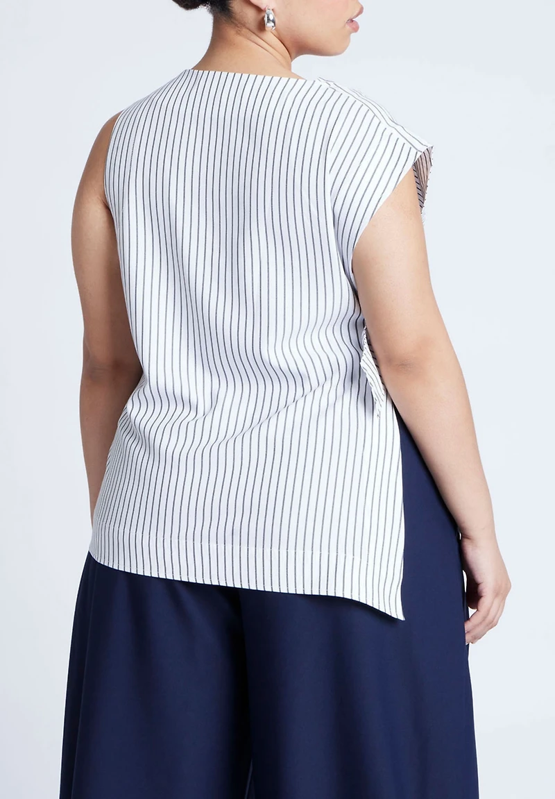 Eloquii Women's Asym Tie Top