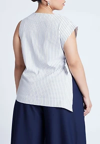 Eloquii Women's Asym Tie Top