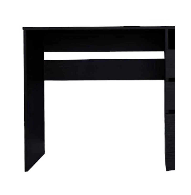 Functional Computer Desk with Three Drawers and Keyboard Tray