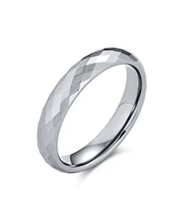 Bling Jewelry Multi Faceted Prism Cut Titanium Band Rings Silver Tone Comfort Fit