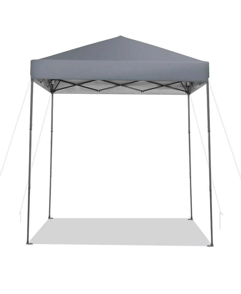 6.6 x 6.6 Feet Outdoor Pop-up Canopy Tent with Upf 50+ Sun Protection-Gray