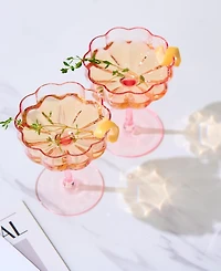 The Wine Savant Flower Coupe Cocktail Glasses, Set of 2